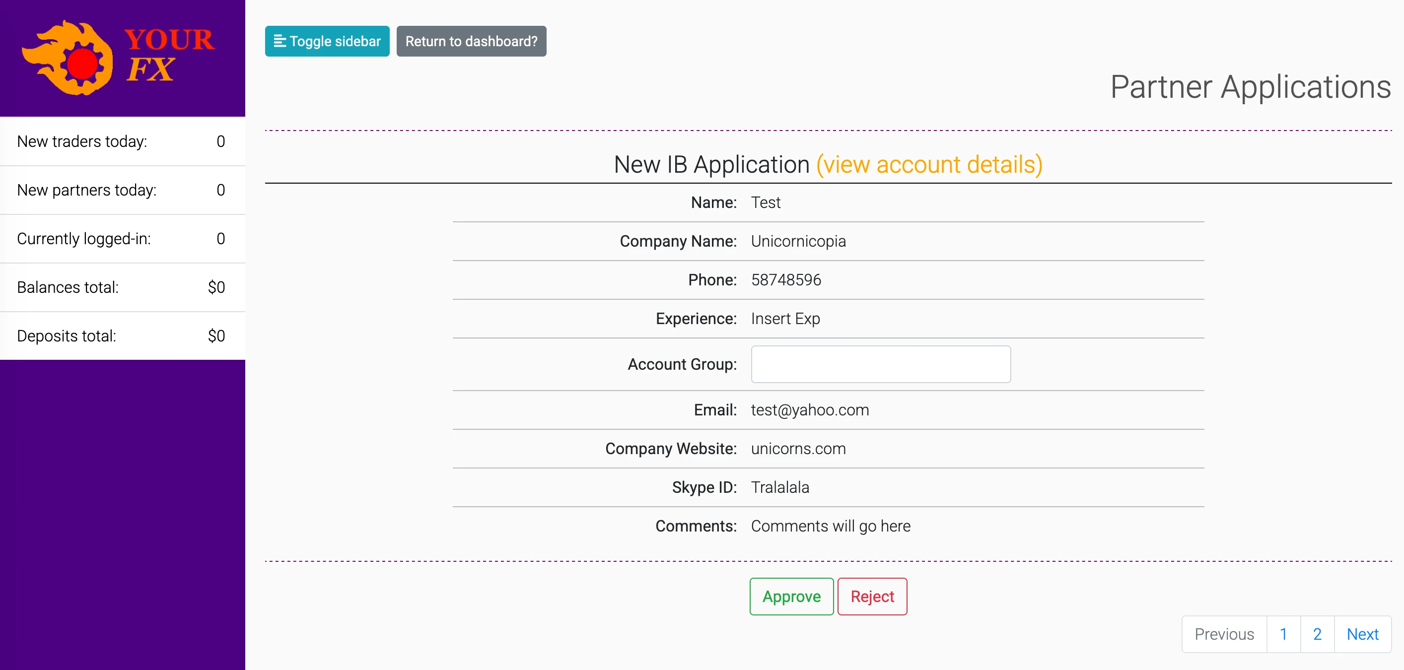 Giao diện Broker 15